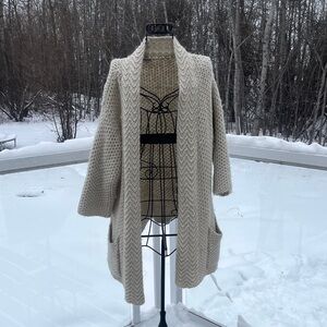 Kismet Cream Women's Open Front Cardigan Sweater Acrylic Wool/Alpaca Size Medium